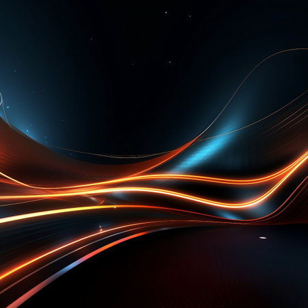 abstract background with a glowing wavy line in it and space for textの素材