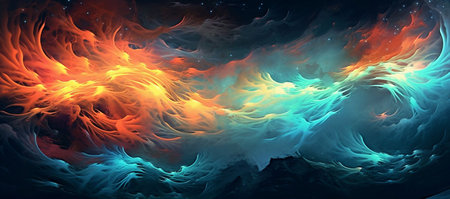 Fantastic abstract background with a fantastic fire effect. 3d renderingの素材