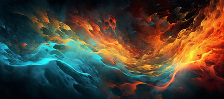 Abstract fire background. fantasy fractal texture. digital art. 3D rendering.の素材