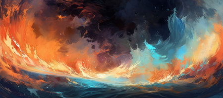 Abstract watercolor background. Fantasy fractal design. digital art. 3D rendering.の素材