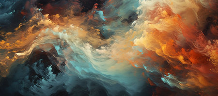 Abstract background with colorful smoke. fantasy fractal texture. digital art. 3D rendering.の素材