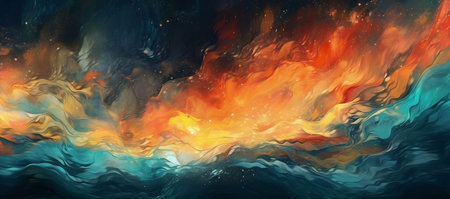 Abstract space background with stars and nebula. 3d rendering.の素材