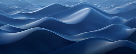 Abstract 3d rendering of wavy blue background. Futuristic technology style.の素材