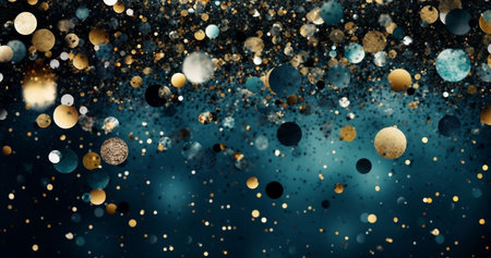 Abstract bokeh background with gold and silver glitter. 3d renderingの素材