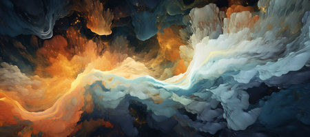 3d illustration of abstract fractal composition,digital art works.の素材