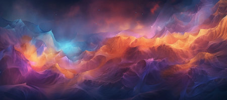 Abstract colorful background. digital painting. 3d rendering, 3d illustration.の素材