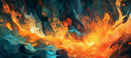 Colorful abstract paint background. Acrylic colors mixing in water. liquid marble texture.の素材