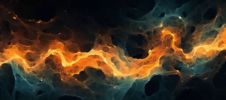 Abstract background with color blots, transitions and bends. Different shades and thickness.の素材