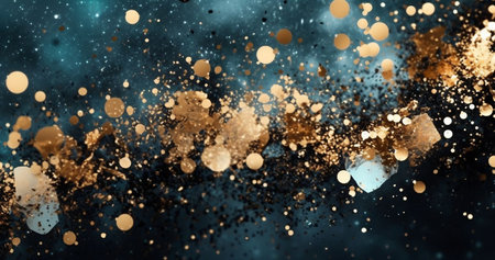 Abstract bokeh background. Christmas and New Year concept. 3D Renderingの素材