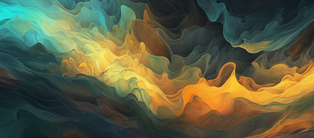 Abstract background with color blots, transitions and bends. computer generated graphics.の素材