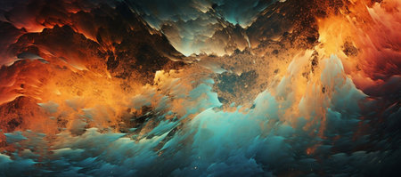 fantasy space background. abstract fractal shapes. 3D rendering illustration.の素材