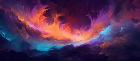 Fantasy space landscape. Abstract planet and galaxy. 3D illustrationの素材
