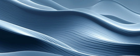 Blue abstract wavy background. 3d rendering, 3d illustration.の素材