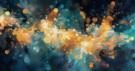 Abstract background with color blots, transitions and bends. Different shades and thickness.の素材