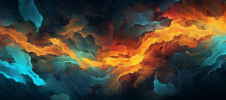abstract fire background. fluid art. 3d rendering, 3d illustration.の素材