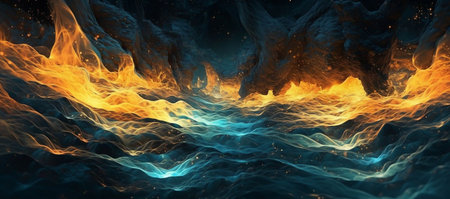 3d illustration of abstract fractal background for creative design looks like fireの素材