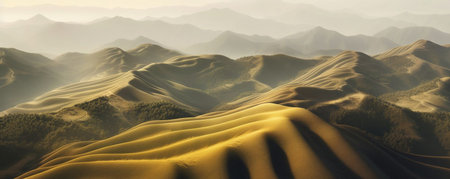 Mountain landscape with sand dunes. 3d render illustration.の素材