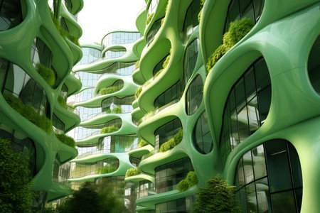 modern architecture in the city centerの素材
