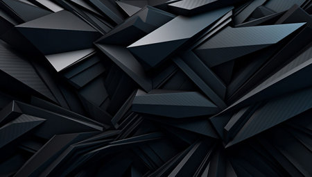 Abstract 3d rendering of chaotic polygonal shapes. Futuristic background design.の素材