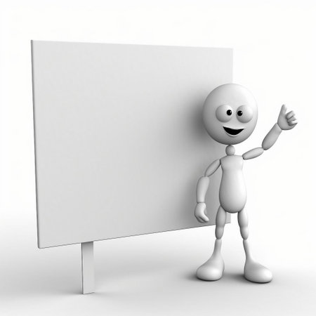 3d people - man, person with blank board. business conceptの素材