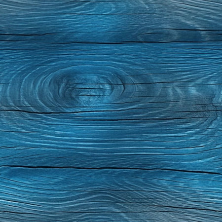 Blue wooden background. Wooden texture with knots and nail holes. wood texture.の素材