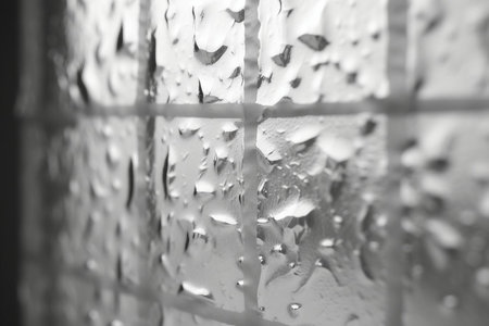 Water drops on the glass. abstract background. monochrome.の素材