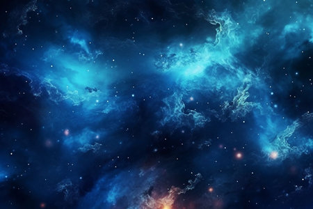Abstract space background with nebulae and stars. 3d renderingの素材