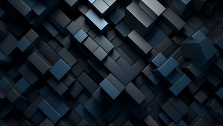 Abstract 3d rendering of chaotic geometric shapes. Bended stripes background. reflective surface pattern.の素材