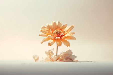 Gerbera flower on white background with filter effect retro vintage styleの素材