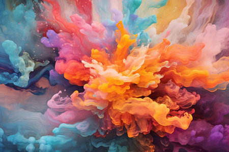 Colorful ink in water. abstract background. 3D rendering.の素材