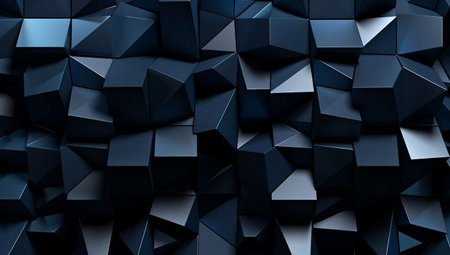 Abstract 3d rendering of chaotic polygonal shape. Futuristic background design.の素材