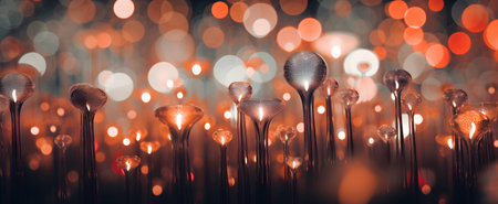 abstract background with bokeh defocused lights and sparklesの素材