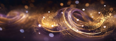 Abstract gold background with bokeh defocused lights and sparklesの素材