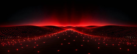 Futuristic red technology wave. abstract background. 3d renderingの素材