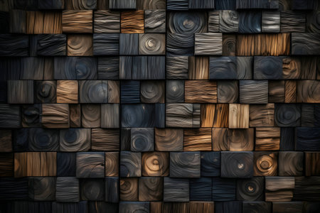 Wooden wall texture for background. 3d rendering, 3d illustration.の素材