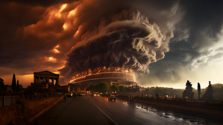 Dangerous eruption of atomic power plant.の素材