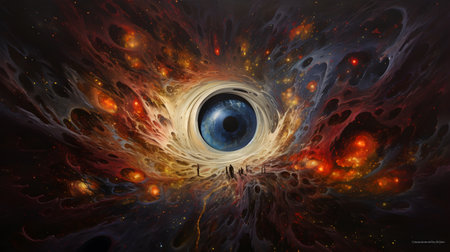 Fractal 3D Illustration of an Eye in the Spaceの素材