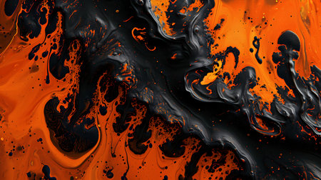 Traditional Ottoman Turkish abstract marbling art patterns as background (close-up shot)の素材