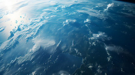 Earth from space. View from space on the planet Earth. 3d illustrationの素材