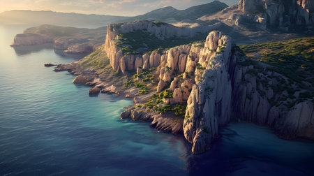 Beautiful seascape with rocks and sea in Crimea.の素材