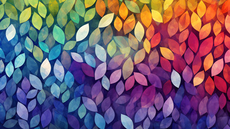 Watercolor abstract background. Colorful leaves pattern.の素材