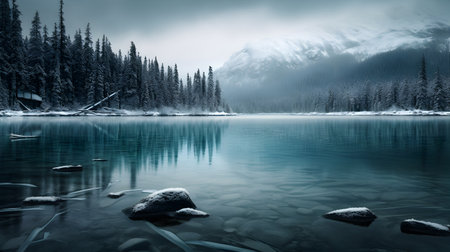 Lake Louise in National Park. Long exposure.の素材