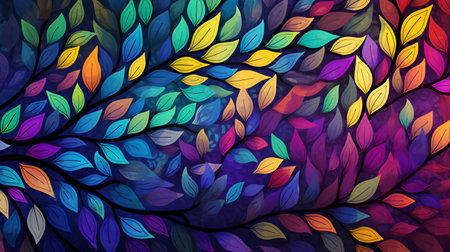 Abstract colorful background with leaves.の素材
