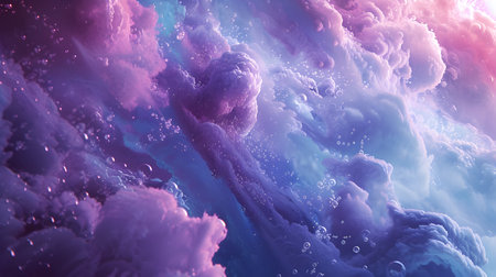 Abstract 3d illustration of clouds in water. Fantasy fractal design. Digital art. 3D rendering.の素材