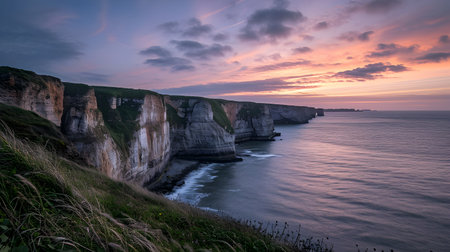Sunset at Etretat. Long exposureの素材