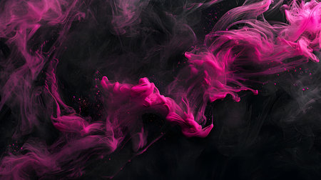 Pink and black cloud of smoke of vape on a black isolated background. Background from the smoke of vapeの素材