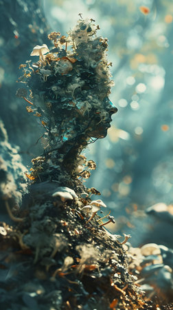 Fantasy portrait of a woman. 3D rendering, 3D illustration.の素材
