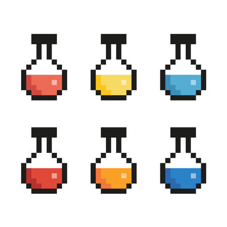 Pixel bottle setのイラスト素材