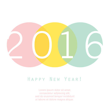 Happy New Year 2016, colorful, minimalistic greeting card.のイラスト素材