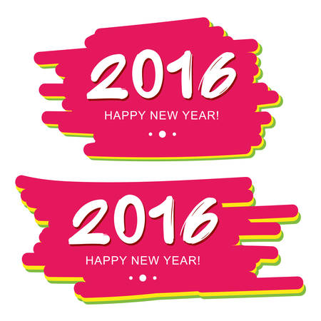 Happy New Year 2016 on colorful marker, paint background.のイラスト素材